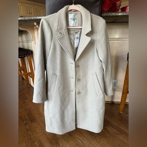 NWT Abercrombie & Fitch Taupe Wool-Blend Dad Coat